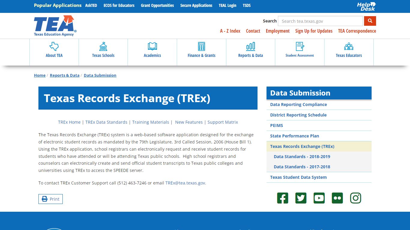 Texas Records Exchange (TREx) | Texas Education Agency