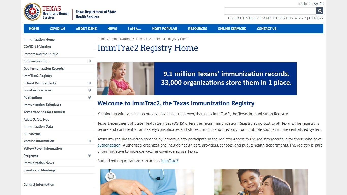 ImmTrac2, the Texas Immunization Registry
